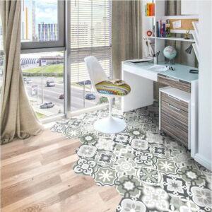 Sada 10 samolepek na podlahu Ambiance Floor Stickers Hexagons Lettie