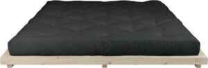 Dvoulůžková postel z borovicového dřeva s matrací Karup Design Dock Comfort Mat Natural Clear/Black