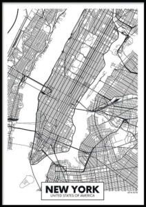 Nástěnný plakát v rámu MAP/NEWYORK