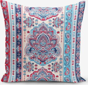 Povlak na polštář s příměsí bavlny Minimalist Cushion Covers Red Blue Cini Modern