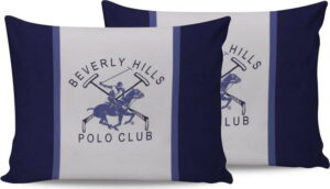 Sada 2 bavlněných povlaků na polštářky Polo Club Blue