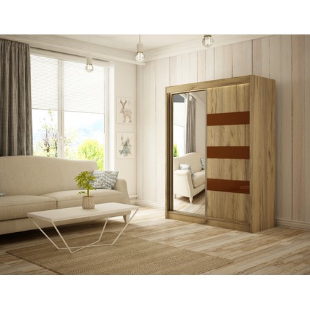 Kvalitní Šatní Skříň Lotse 200 cm Dub Craft Čokoláda Furniture