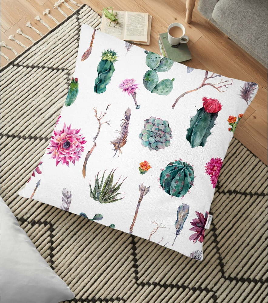 Povlak na polštář s příměsí bavlny Minimalist Cushion Covers Succulent