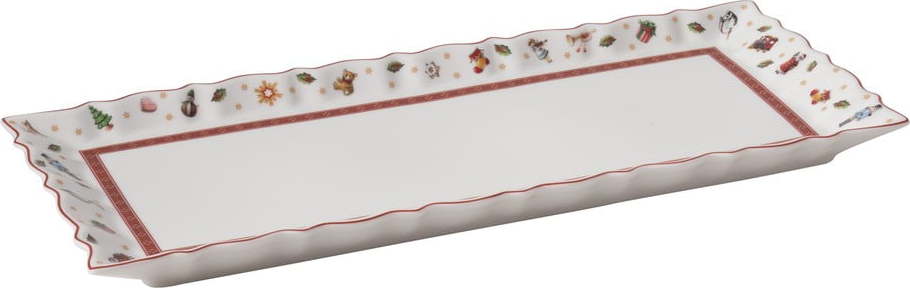 Bílo-červený porcelánový vánoční tác Toy's Delight Villeroy&Boch