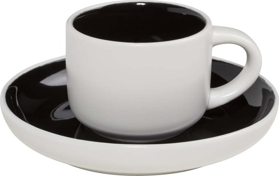 Černo-bílý porcelánový hrnek na espresso s podšálkem Maxwell & Williams Tint