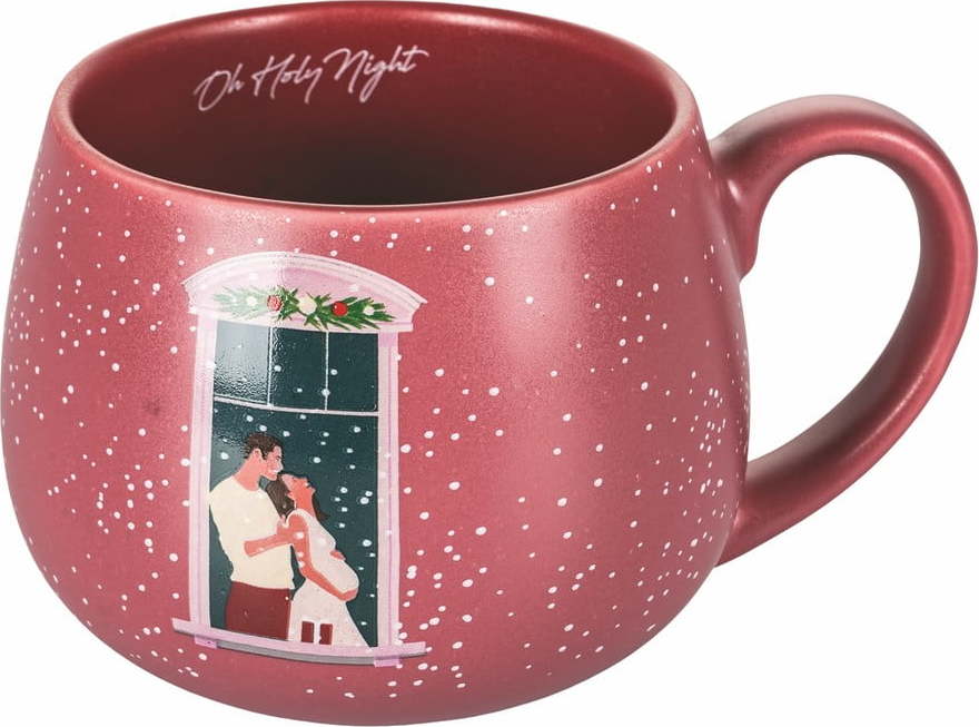 Růžový vánoční porcelánový hrnek 400 ml Pink Xmas - Villa d'Este Villa d'Este