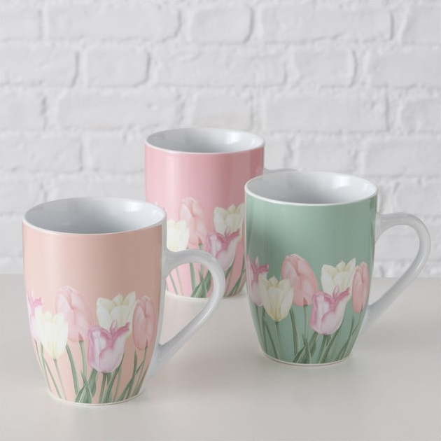 Velikonoční porcelánové hrnky v sadě 3 ks 330 ml Tulipa - Boltze Boltze