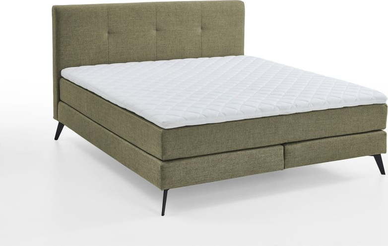 Zelená boxspring postel 180x200 cm Jona - Meise Möbel Meise Möbel