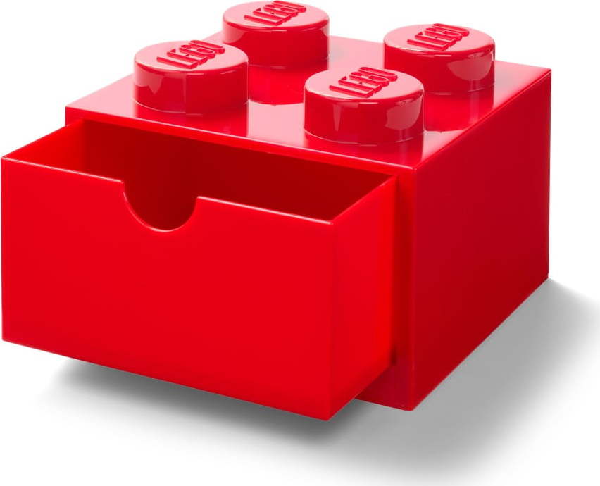 Červený stolní box se zásuvkou LEGO®