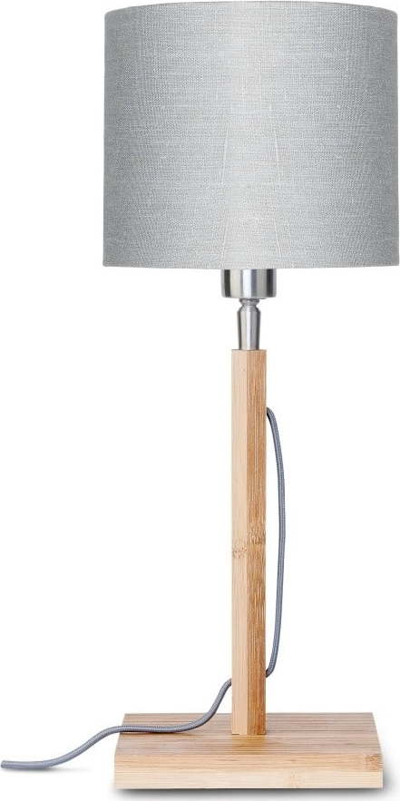 Stolní lampa se světle šedým stínidlem a konstrukcí z bambusu Good&Mojo Fuji Good&Mojo