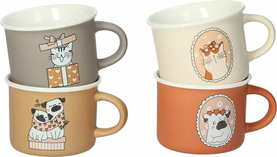 Porcelánové hrnky v sadě 4 ks 150 ml Cani e Gatti – Brandani Brandani