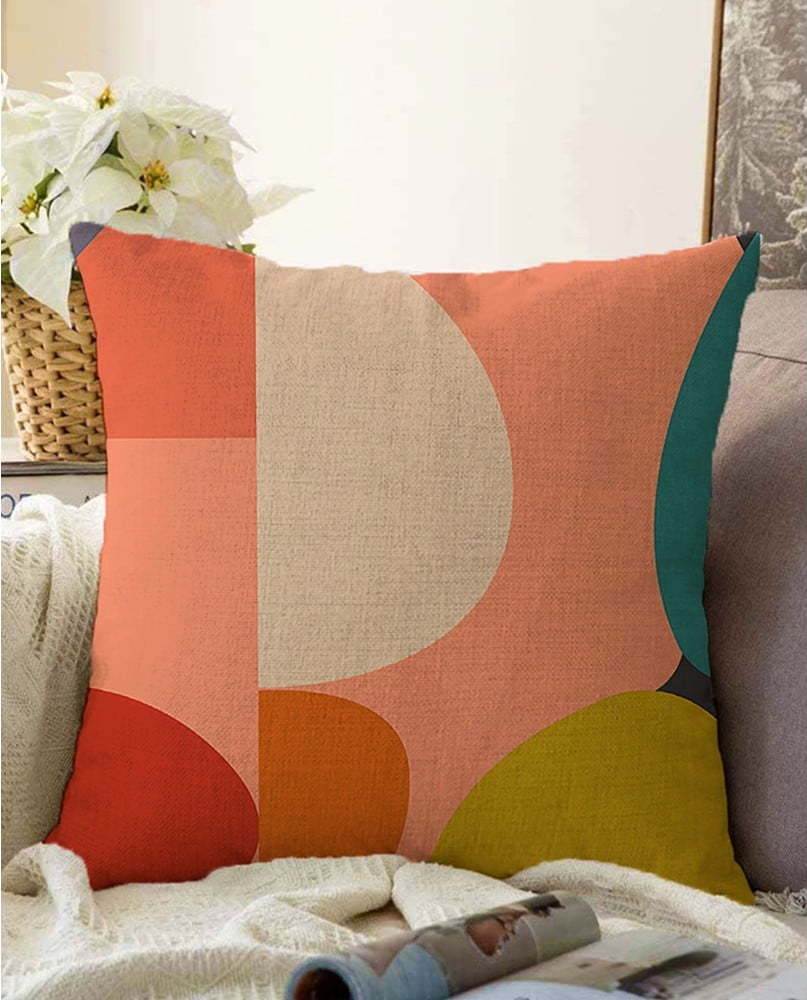 Povlak na polštář s příměsí bavlny Minimalist Cushion Covers Circles