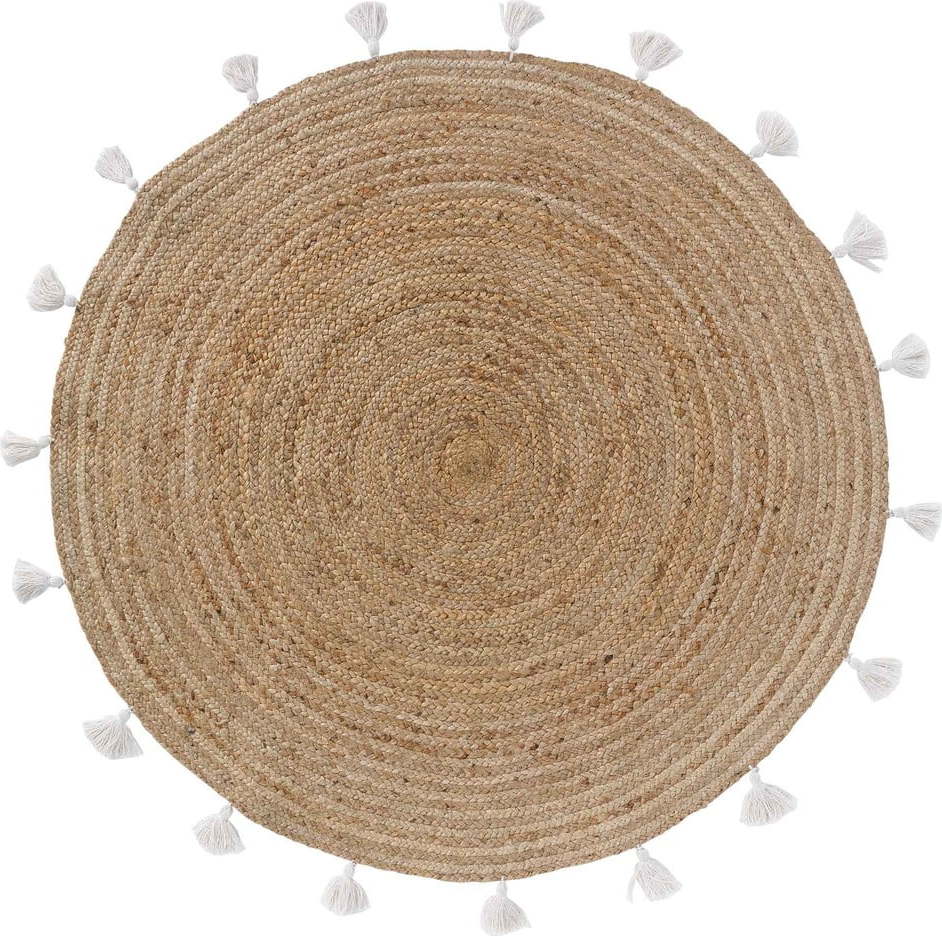 Kulatý koberec v bílo-přírodní barvě ø 120 cm Shira – douceur d'intérieur Douceur d intérieur