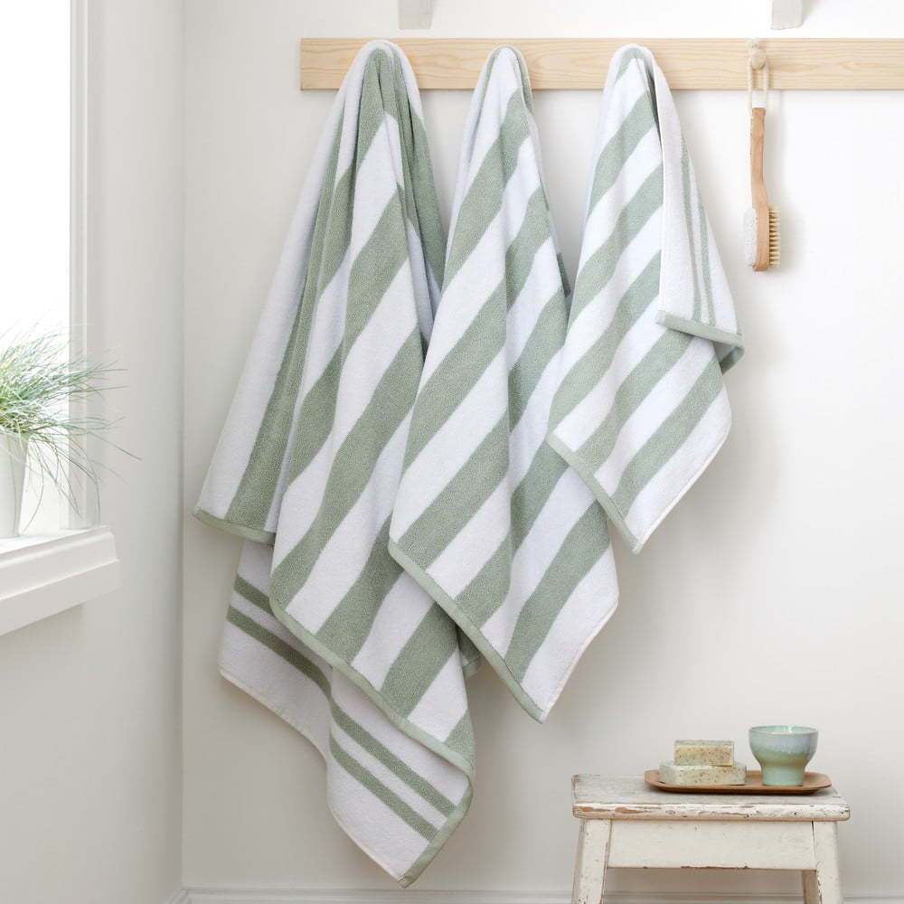 Šedo-bílá bavlněná osuška 90x140 cm Stripe Jacquard – Bianca Bianca