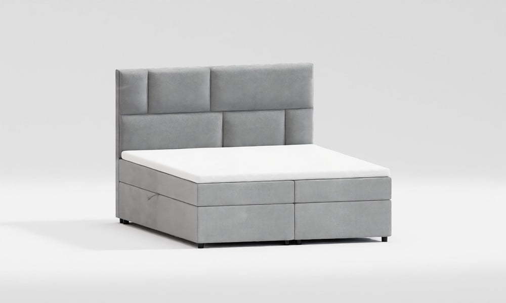 Světle šedá boxspring postel s úložným prostorem 160x200 cm Lola – Ropez Ropez